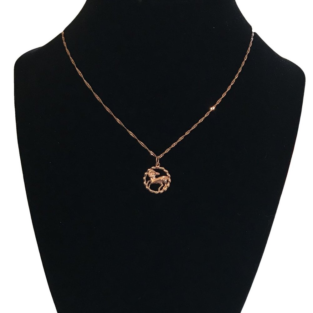 ARIES RAM NECKLACE Zodiac Gift Rose Gold Astrology